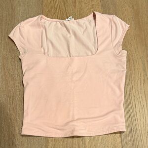 Garage Light Pink Square Neck Top